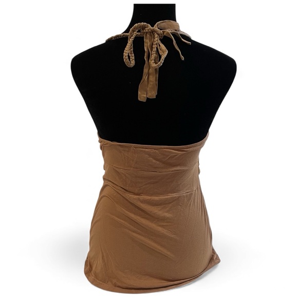 vintage forever21 brown babydoll halter top medium - Picture 2 of 8